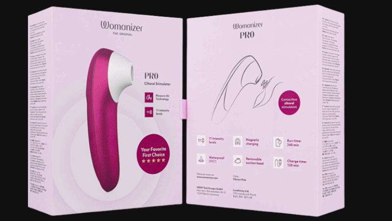 Womanizer Pro Pleasure Air Technology Vibrant Clitoral Stimulator pink 